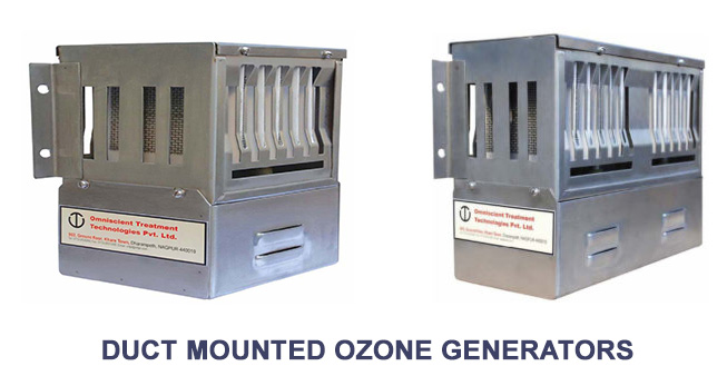 Duct Mounted Ozone Generator Systems. Manufactured by OTTPL, Nagpur, India